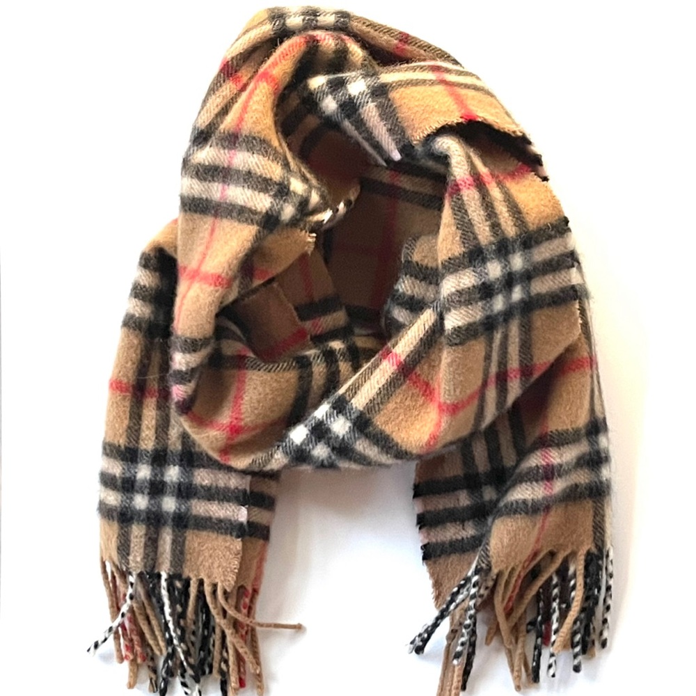 BURBERRY Classic Check 50 % Cashmere 50% Wool Scarf, 100% authentic